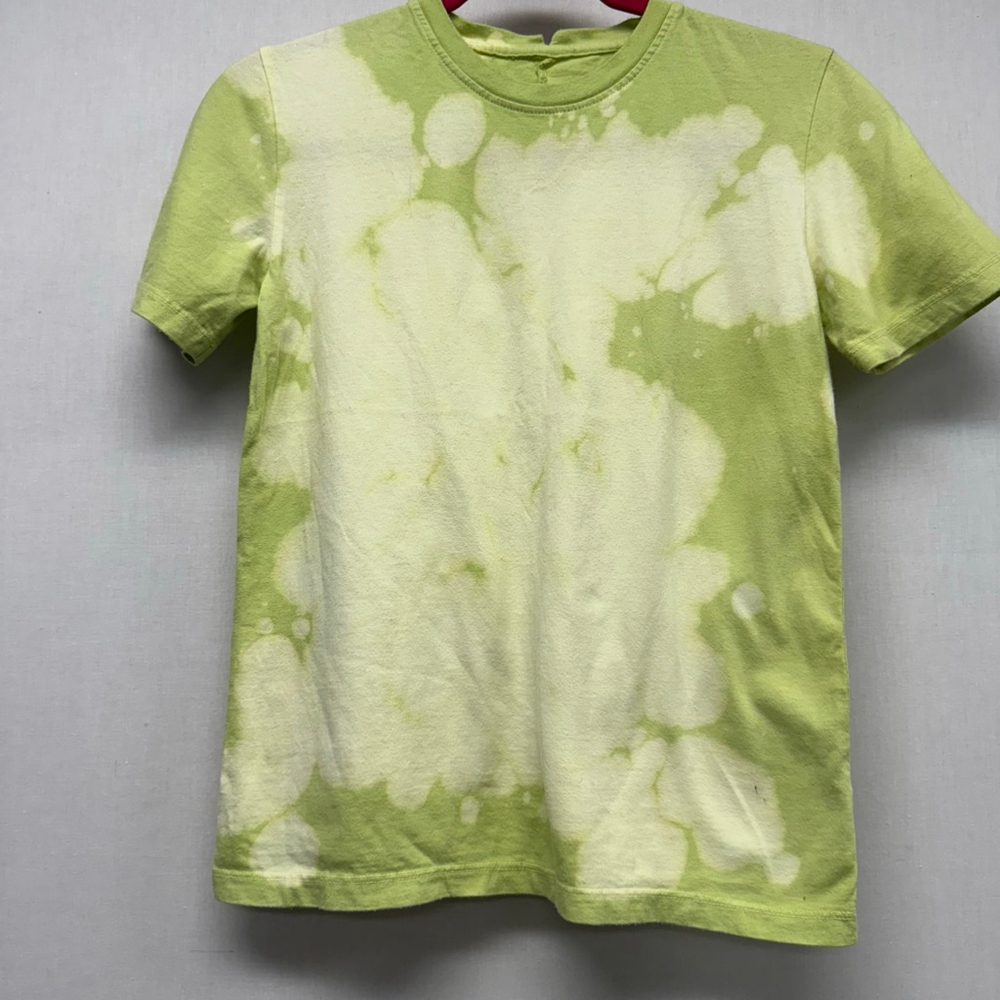 Women's AGOLDE Green & White Bleached Short Sleeve Tee XS